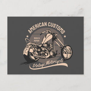 Vintage-Chopper-Logo Postkarte