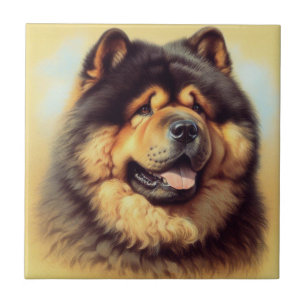 Vintage-Chow-Chow-Gemälde Fliese