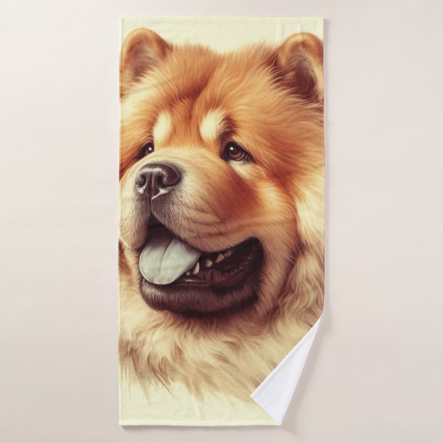 Vintage Chow-Chow-Malerei Badehandtuch (Badehandtuch)