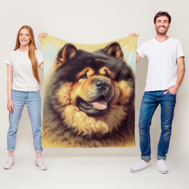 Vintage Chow-Chow-Malerei Fleecedecke (Beispiel)