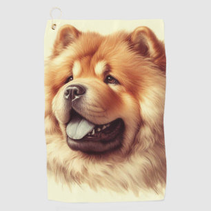 Vintage Chow-Chow-Malerei Golfhandtuch