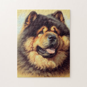 Vintage Chow-Chow-Malerei Puzzle
