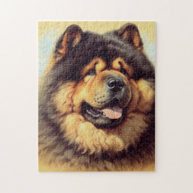 Vintage Chow-Chow-Malerei Puzzle (Vertikal)