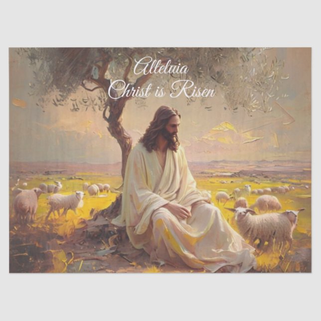 Vintage Christ is Risen Easter Christian Religious Seidenpapier (Vorderseite)