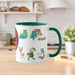 Vintage-Christbaumfarm Leben Grün Tasse