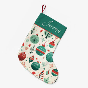 Vintage-Christbaumschmuck-Muster Retro-Weihnachten Kleiner Weihnachtsstrumpf