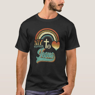 Vintage Christlich Mein Herz gehört Jesus Glaube T-Shirt