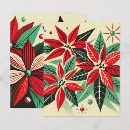Vintage Christmas 50er Pop Art Poinsettia Scrapboo