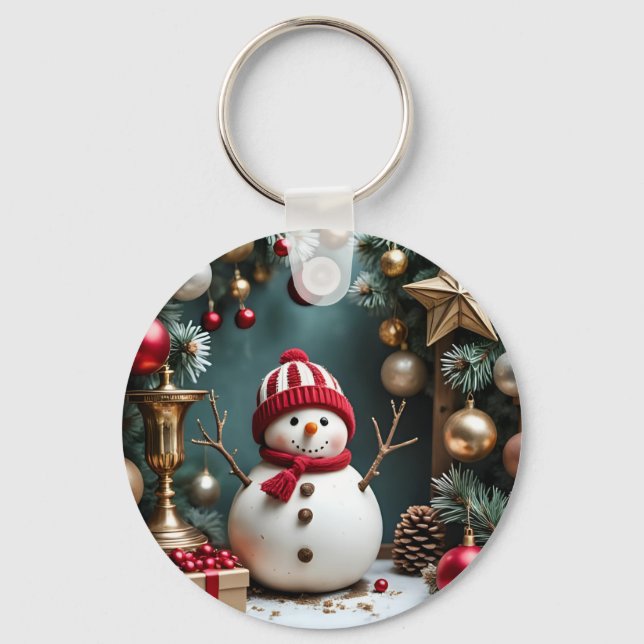 Vintage Christmas - Aluminum Keychain  Schlüsselanhänger (Vorderseite)