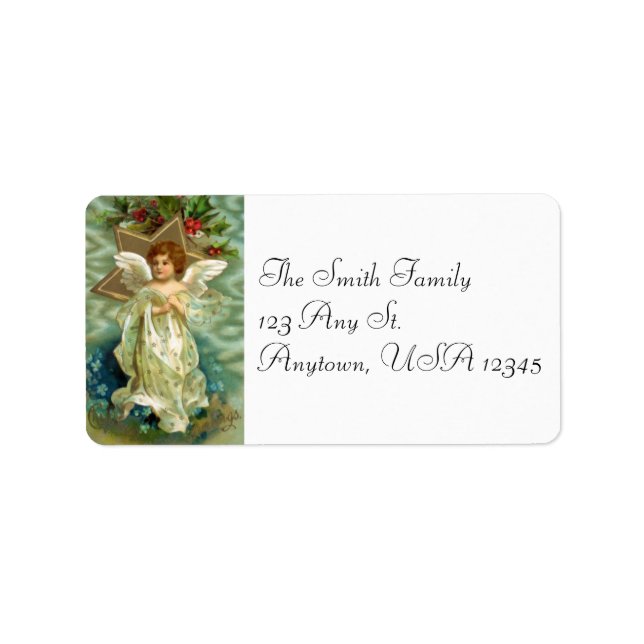 Vintage Christmas Angel Address Labels Adressaufkleber (Vorne)