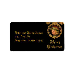 Vintage Christmas Angel Adressaufkleber