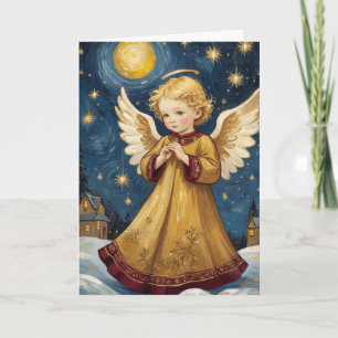 Vintage Christmas Angel Art Custom Text Karte