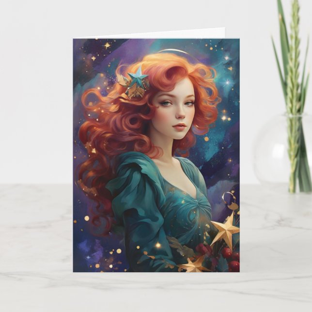 Vintage Christmas Angel Custom Message Karte (Vorderseite)