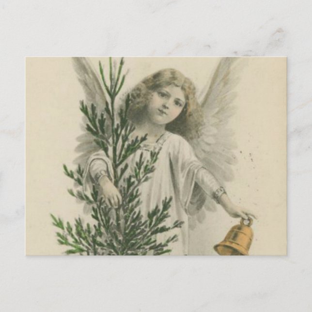Vintage Christmas Angel Feiertagspostkarte (Vorderseite)