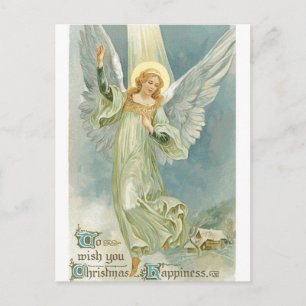 Vintage Christmas Angel Feiertagspostkarte