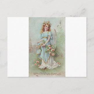 Vintage Christmas Angel Feiertagspostkarte