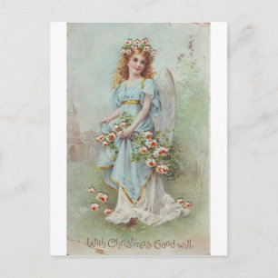 Vintage Christmas Angel Feiertagspostkarte