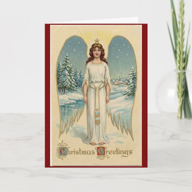 Vintage Christmas Angel Greeting Card Karte (Vorderseite)