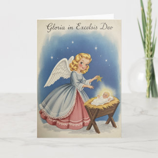 Vintage Christmas Angel Holiday Card Feiertagskarte