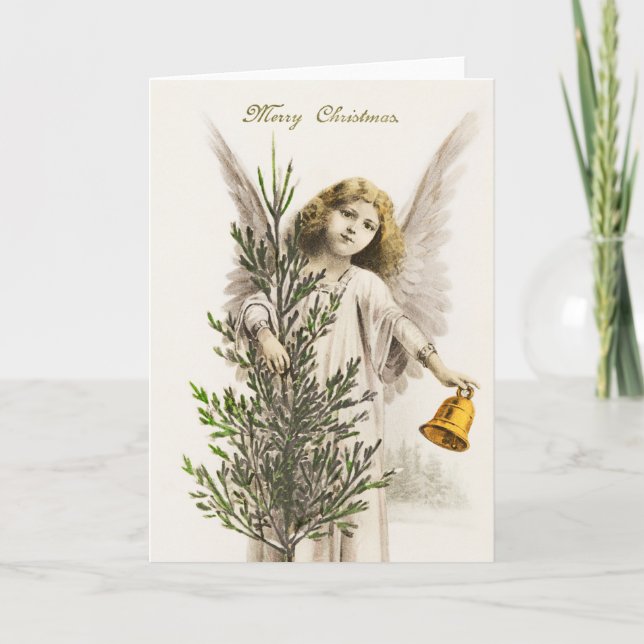 Vintage Christmas Angel Karte (Vorderseite)