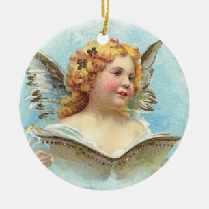 Vintage Christmas Angel Keramik Ornament