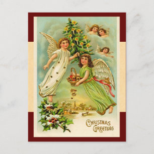 Vintage Christmas Angel Postcard Feiertagspostkarte