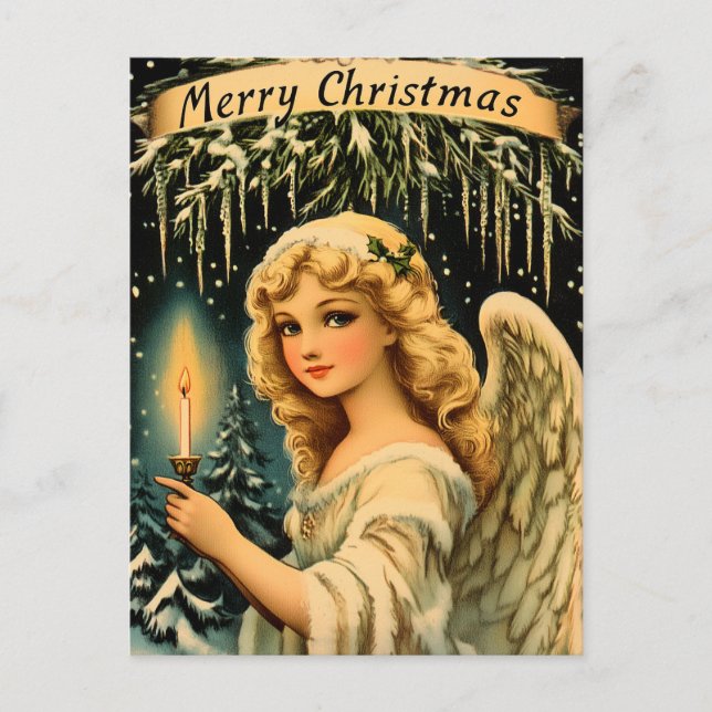 Vintage Christmas Angel Postkarte (Vorderseite)