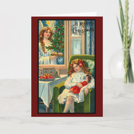 Vintage Christmas Angel Retro Custom Text Karte