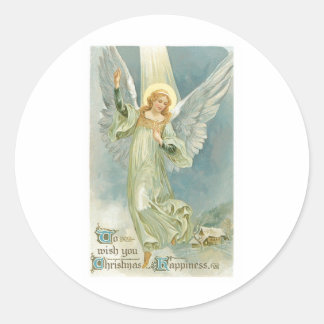 Vintage Christmas Angel Runder Aufkleber