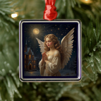Vintage Christmas Angel Starry Night Ornament Aus Metall