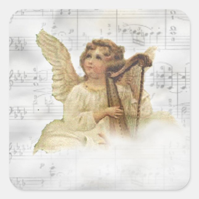 Vintage Christmas Angel Sticker (Vorderseite)