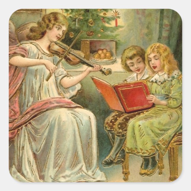 Vintage Christmas Angel Stickers (Vorderseite)