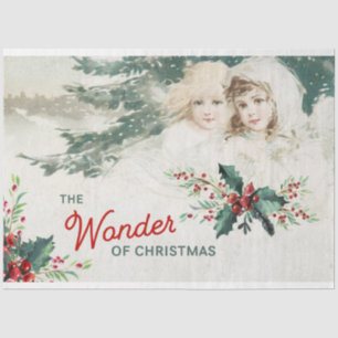 Vintage Christmas Angels Decoupage Seidenpapier