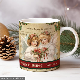 Vintage Christmas Angels Mug Retro Holiday Keepsak Kaffeetasse