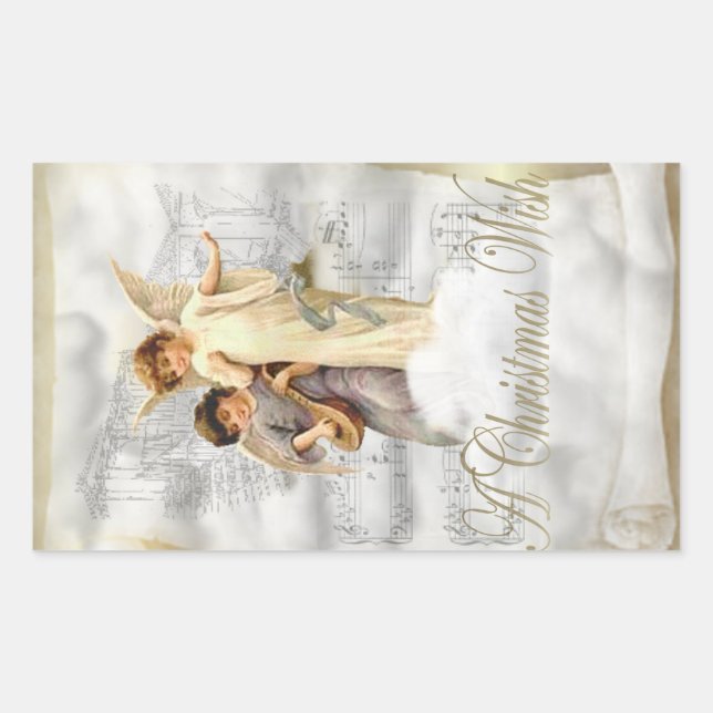 Vintage Christmas Angels Sticker (Vorderseite)