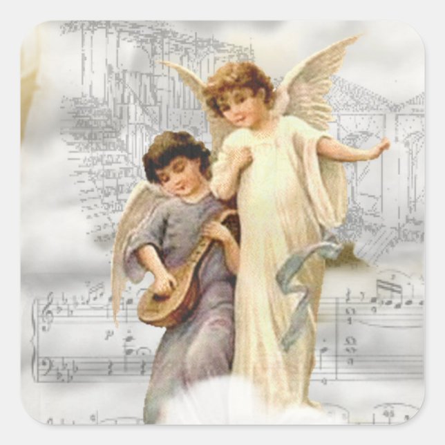 Vintage Christmas Angels Sticker (Vorderseite)