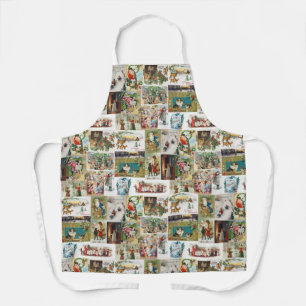 Vintage Christmas Antique Collage Schürze