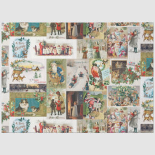 Vintage Christmas Antique Collage Seidenpapier