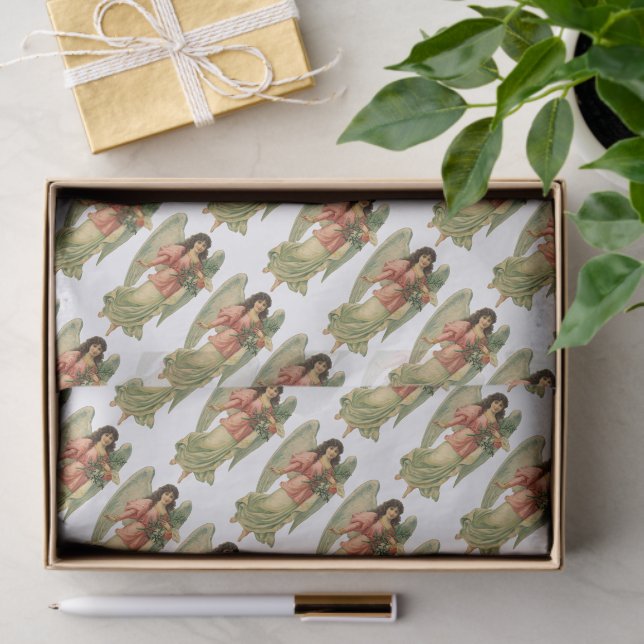 Vintage Christmas, Antique Victorian Angel Seidenpapier (Geschenk)