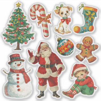 Vintage Christmas Aufkleber