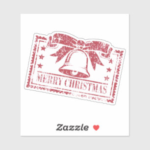 Vintage Christmas Bell Briefmarke Design Aufkleber
