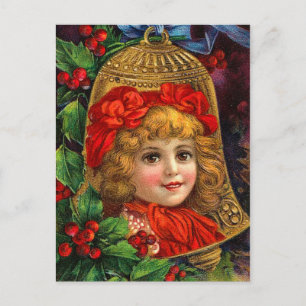 Vintage Christmas Bell Postcard Feiertagspostkarte