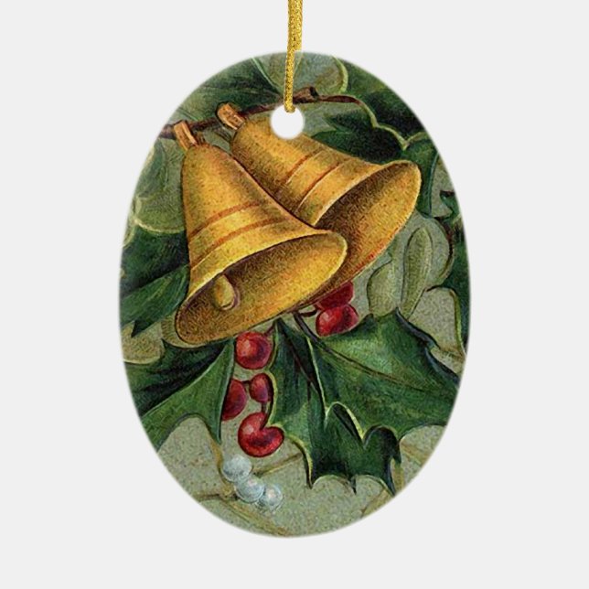 Vintage Christmas Bells Keramikornament (Vorne)