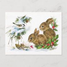 Vintage Christmas Bunnies