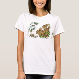 Vintage Christmas Bunnies T-Shirt