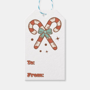 Vintage Christmas Candy Cane Geschenkanhänger