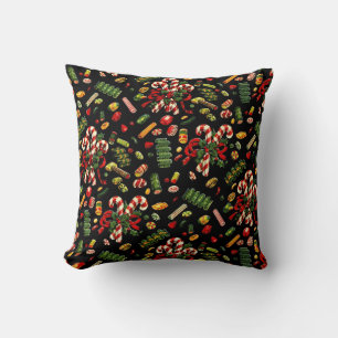 Vintage Christmas Candy Cane Pillow Kissen