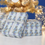 Vintage Christmas Card Blue Bells Wrapping Paper Geschenkpapier<br><div class="desc">Schöne alte Urlaubskarte verwendet,  um Weihnachtsverpackungspapier zu erstellen. Ein wunderschönes Weihnachtsbild hübscher blauer und lila Urlaubsklotze</div>