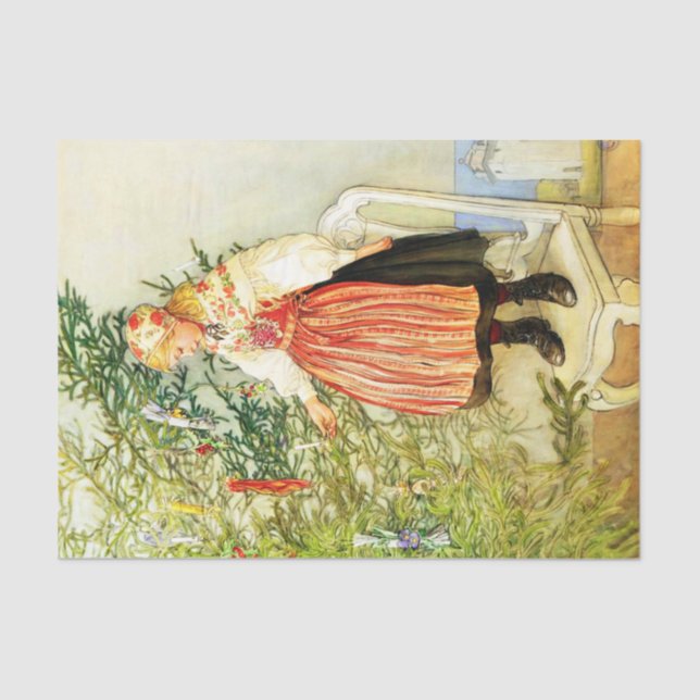 Vintage Christmas Carl Larsson Schwedisch Seidenpapier (Vorderseite)