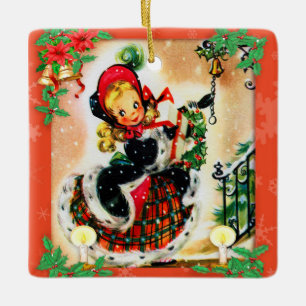 Vintage Christmas Caroler Keramikornament